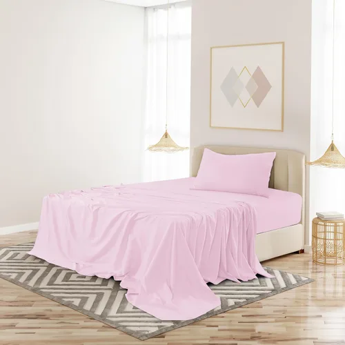 Vista 329 de LUX Décor - Juego de sábanas Twin de microfibra ultrasuave de 3 piezas con sábana encimera, sábana bajera de 16 pulgadas de profundidad y funda