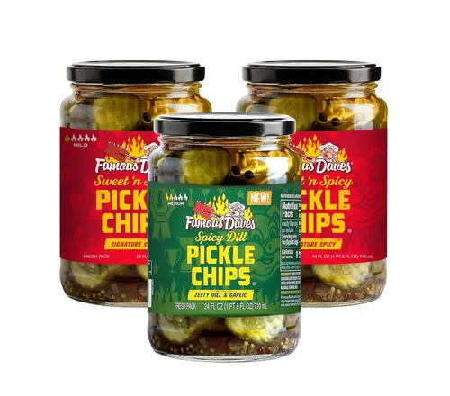Vista 9 de Famous Dave's Paquete variado de encurtidos – 2 paquetes de chips de pepinillo dulce y picante y 1 paquete de chips de pepinillo Devil's Spit