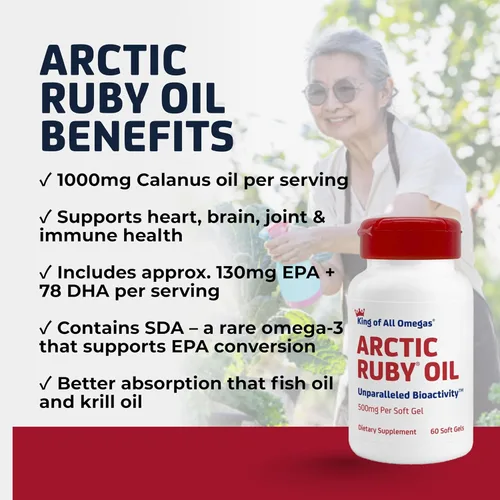 Vista 8 de Aceite de rubí ártico de 1000 mg – Suplemento Omega 3 para mujeres y hombres con EPA, DHA y astaxantina 2 mg – Alternativa al aceite de pescado