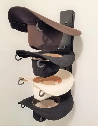 Vista 2 de American Made Classic - Soporte para sombreros de cuatro niveles, color negro
