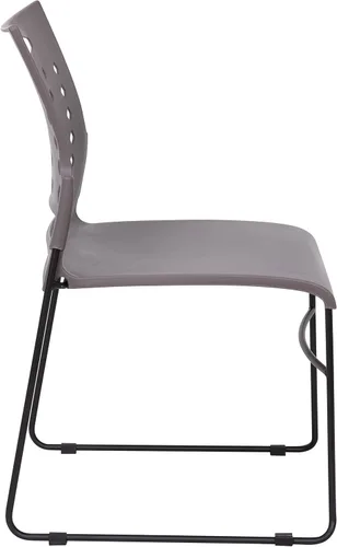 Vista 9 de Flash Furniture Hercules - Silla apilable con respaldo de ventilación, color gris