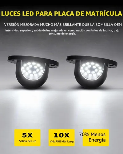 Vista 2 de LED Luces de Matrícula Blancas Brillantes, Conjunto de Lámparas de Reemplazo Compatible con 1994 1995 1996 1997 1998 1999 2000 2001 Dodge RAM 1500