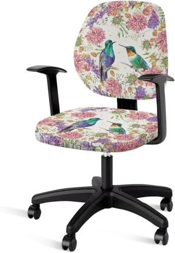 Vista 22 de Funda para silla de oficina de mármol azul, funda para silla de escritorio, sin brazos, fundas para sillas de computadora, 2 piezas, tela elástica