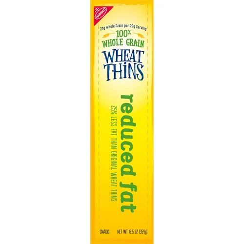 Vista 16 de Wheat Thins Snacks reducidos en grasa, galletas de trigo integral, galletas de aperitivos, tamaño familiar, 12.5 onzas