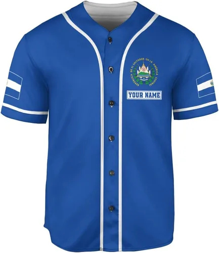 Vista 3 de Camiseta personalizada de béisbol de El Salvador, camiseta de orgullo de la bandera de El Salvador, camiseta salvadoreña, camiseta de El Salvadoreña