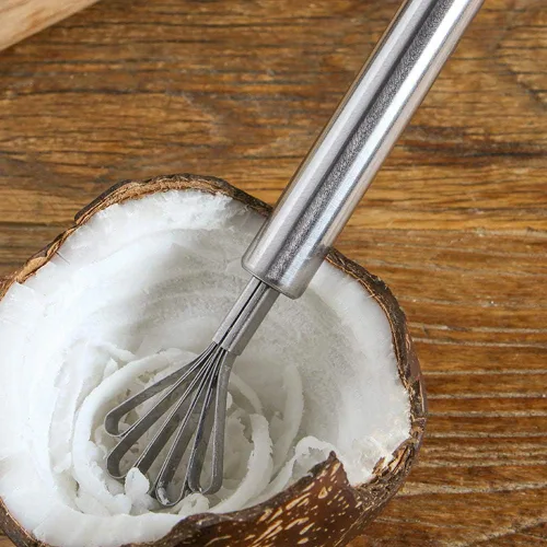 Vista 3 de Fdit Rascador de coco de acero inoxidable con diseño de cinco mandíbulas, herramienta de cocina multifuncional para el hogar con gancho accesorio