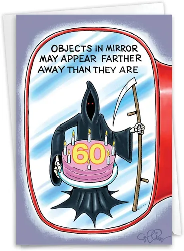 Vista 17 de NobleWorks - Tarjeta de cumpleaños número 60 con sobre - Divertida tarjeta de notas para niños de 60 años, felicitaciones de papelería - Ecuación