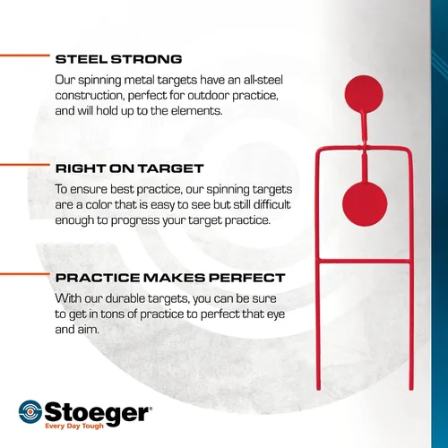 Vista 3 de Stoeger Spinning Target - Metal Airgun Practice Target
