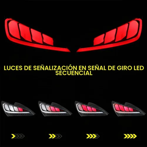 Vista 6 de Spec-D Tuning Negro carcasa transparente lente secuencial LED luces traseras para Hyundai Genesis Coupe 2Dr 2010-2016 Conjunto de luces traseras