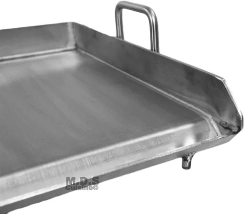 Vista 6 de Plancha Comal Plancha de acero inoxidable de 18 x 16 pulgadas para cocinar con estufa o parrilla al aire libre