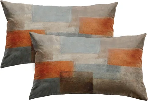 Vista 23 de Britimes Fundas de almohada modernas para decoración del hogar, 16 x 16 pulgadas, juego de 2 fundas de almohada decorativas, fundas de almohada