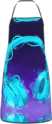 Vista 17 de Delantal de dos cachorros con bolsillos, delantales resistentes a las gotas de agua para mujeres y hombres, delantal ideal para uso doméstico