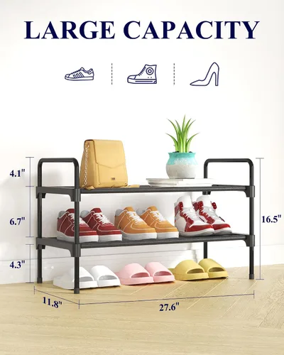 Vista 2 de Kitsure Zapatero para armario, estante de zapatos resistente y duradero, zapatero para entrada, organizador de zapatos personalizado de bricolaje