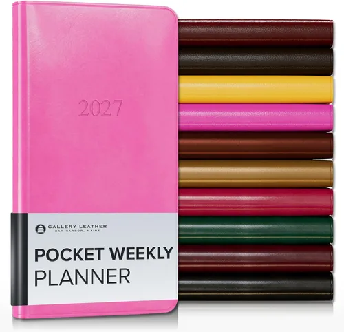 Vista 136 de Gallery Leather Planificador Semanal y Mensual Grande 2025-2026, Calendario Planificador y Cuaderno Elegantemente Encuadernado con Elegantes Bordes