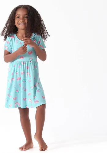 Vista 2 de Gerber Vestido de manga corta suave para bebé niña de talla única, con viscosa hecho de eucalipto