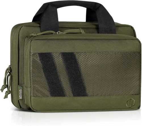 Vista 18 de Savior Equipment Specialist Series Tactical Double Scoped Handgun Firearm Case Pistol Bag For Outdoor Hunting Shooting Range, Lockable Compartment