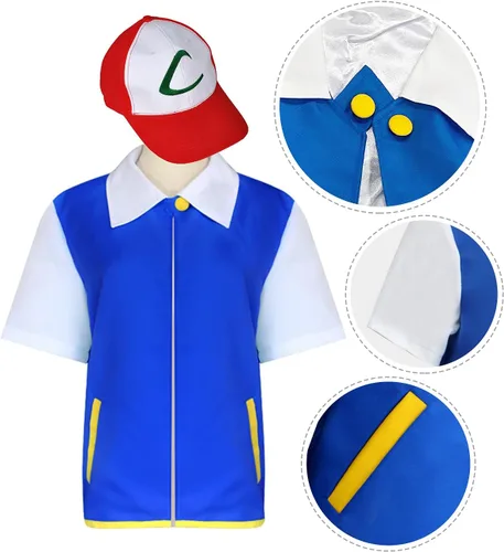 Vista 3 de Conjunto de sudadera con capucha unisex de anime para cosplay, chaqueta y guantes