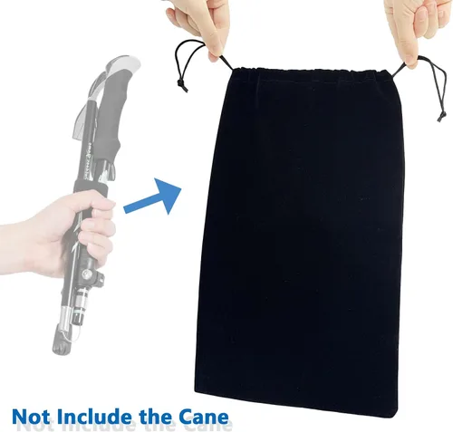 Vista 3 de Bolsa de almacenamiento plegable portátil para bastones de franela, bolsa protectora de viaje, organizador de viaje para ancianos discapacitados