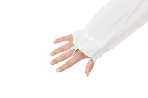 Vista 4 de ViroGuard 2 overoles resistentes de protección contra riesgos biológicos (blanco) con botas adjuntas y muñeca elástica con trabillas para el pulgar