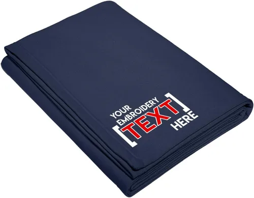 Vista 29 de Printualist Manta de forro polar personalizada, jaspeado atlético, añade tu nombre bordado, manta de recuerdo personalizada para inauguración