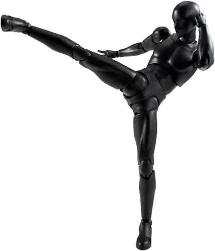 Vista 3 de Figuras de acción gnallang Modelo PVC (Color Negro) con Caja Modelos de Figuras para Dibujar para Artistas (Masculino)