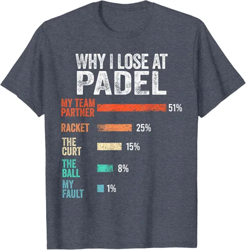 Vista 38 de Why I Lose at Padel Funny Game Padel Hombres Mujeres Camiseta de Padel