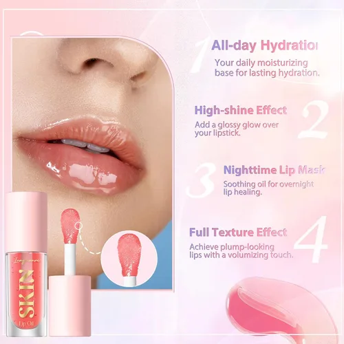 Vista 3 de LANGMANNI Aceite de labios (fresa+coco)+6 lápices labiales mate con 6 delineadores de labios Set de maquillaje duradero