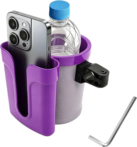 Vista 14 de Portavasos para bicicleta, soporte para botellas de agua para manillar de bicicleta con soporte para llaves de teléfono celular, jaula universal