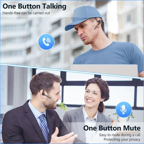 Vista 6 de Auricular Bluetooth 72H Trabajo Auricular Inalámbrico De Un Oído Para Todo negro