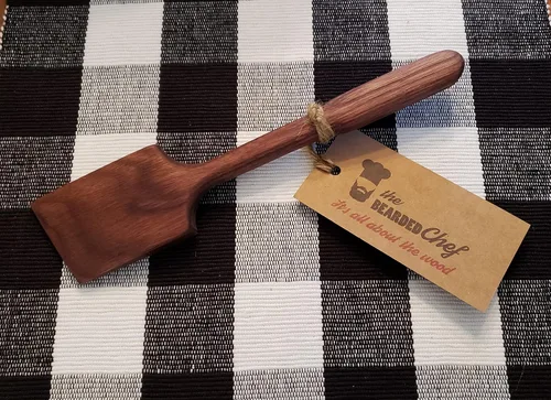 Vista 4 de The Handy - Espátula de madera - Fabricado en los Estados Unidos - Propiedad de veteranos (Hickory)