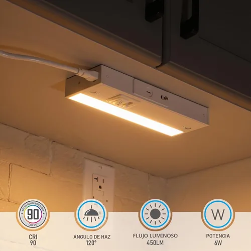 Vista 5 de TORCHSTAR Paquete de 2 luces LED 5CCT de 8 pulgadas para debajo del Blanco