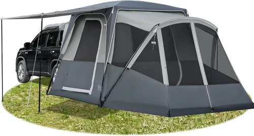 Vista 9 de TIMBER RIDGE 5-9 Person SUV Tent with Screen Porch and Awning for Family Camping, Weather Resistant and Portable Van or Car Tent, Includes Rainfly