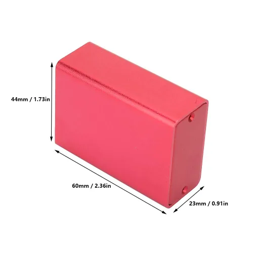 Vista 4 de Caja de circuito, caja de refrigeración de aluminio para instrumentos de bricolaje, caja de recinto de proyectos electrónicos, color rojo esmerilado