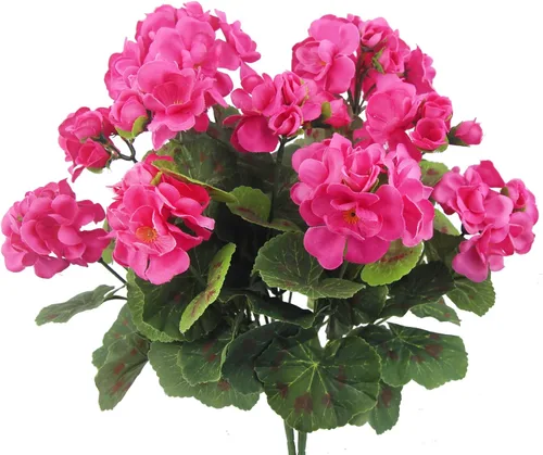 Vista 14 de CISDUEO 2 Piezas Flores de Otoño Artificiales para Decoración Geranios Falsos Rojos Flores de Primavera Falsas para Macetas Exteriores Plantas Otoño