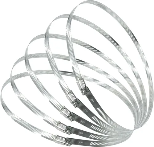 Vista 12 de 6 abrazaderas de metal ajustables de acero inoxidable 304 de 7.8 pulgadas/7.874 in, abrazaderas de manguera de engranaje helicoidal de alta