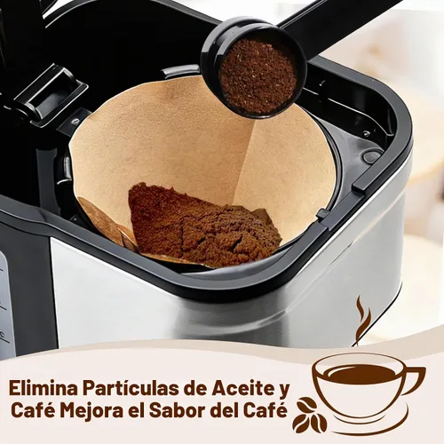 Vista 4 de Filtros de café en cono compatibles con cafeteras KRUPS, 100 piezas de papel de filtro desechable sin blanquear para KRUPS 5 tazas