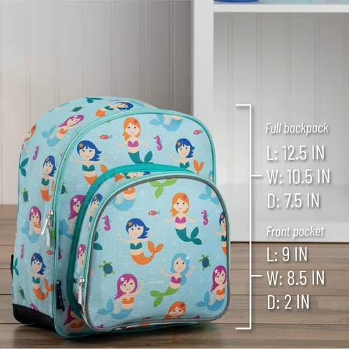 Vista 8 de Wildkin Mochila para niños de 12 pulgadas con alfombra de siesta moderna (sirenas)