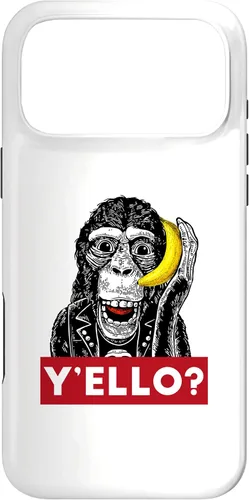 Vista 21 de Funda para iPhone 11 Pro Max Y'ello Monkey Calling Funny Supreme Print Case