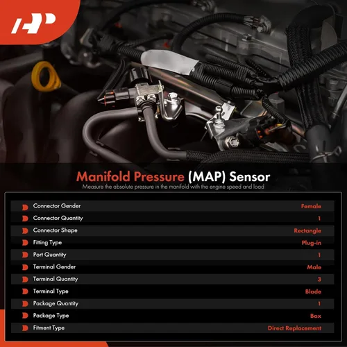Vista 3 de A-Premium MAP - Sensor de presión absoluta del colector compatible con Buick, Cadillac, Chevy, GMC - Envision, Regal, Camaro, Equinox, Express