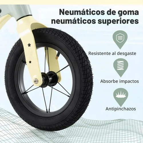 Vista 4 de BABY JOY Bicicleta de equilibrio de 12 pulgadas, marco de aleación de magnesio con asiento ajustable, manubrio giratorio de 360° y neumáticos