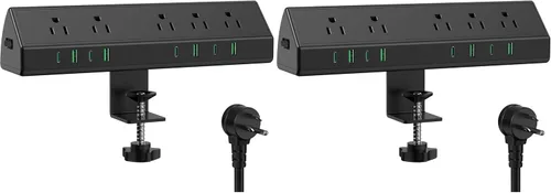 Vista 11 de Jgstkcity Regleta de alimentación con abrazadera de escritorio, estación de carga rápida de 45 W, 4 USB-C, 4 USB-A, protector de sobretensiones
