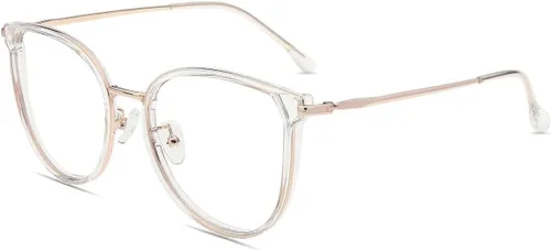 Vista 9 de Firmoo Lentes de bloqueo de luz azul, montura redonda retro, antifatiga ocular, anti UV400, lentes de computadora para mujeres y hombres, negro