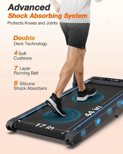 Vista 8 de WELLFIT Cinta de correr con inclinación automática, cintas de correr plegables 4 en 1 para el hogar con altura ajustable, cinta de correr silenciosa
