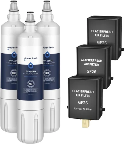 Vista 10 de GLACIER FRESH Repuesto para filtro de agua 4204490 y cartucho de purificación de aire 7007067, compatible con Sub-Zero 4204490, filtro de agua