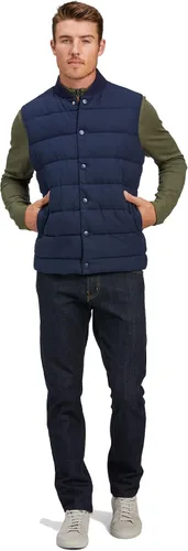 Vista 3 de Mizzen+Main Chaleco acolchado ligero resistente al agua para hombre, con botones frontales, colección York