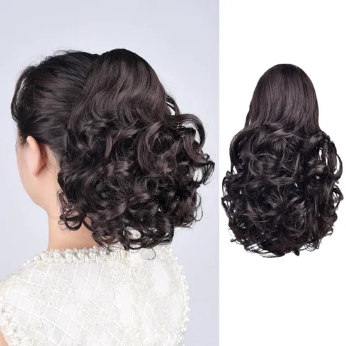 Vista 60 de Extensión de cola de caballo, extensiones de cabello negro de 24 pulgadas, extensión de cola de caballo con clip de garra para mujer, pieza