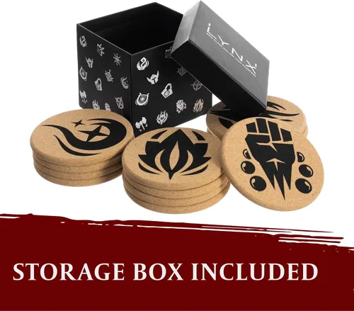 Vista 3 de HQ - Posavasos DND de corcho – Juego de 12 posavasos clase +1 DM Icon – Gran regalo nerd para jugadores de D&D, jugadores, DM, hombres o mujeres