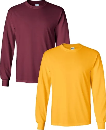 Vista 23 de Gildan Camiseta de manga larga de algodón ultra para adulto, estilo G2400, paquete múltiple Militar + ceniza.