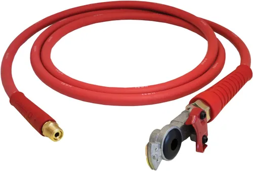 Vista 3 de Tectran Conjunto de manguera de línea de aire recta codificado por colores con FLEXGrip-HD™ Gladhands de aluminio instalado Juego rojo y azul