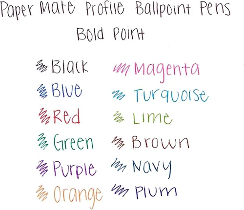 Vista 4 de Paper Mate Profile - Bolígrafos retráctiles, 0.059 pulgadas, punta gruesa, 6 unidades (negro)